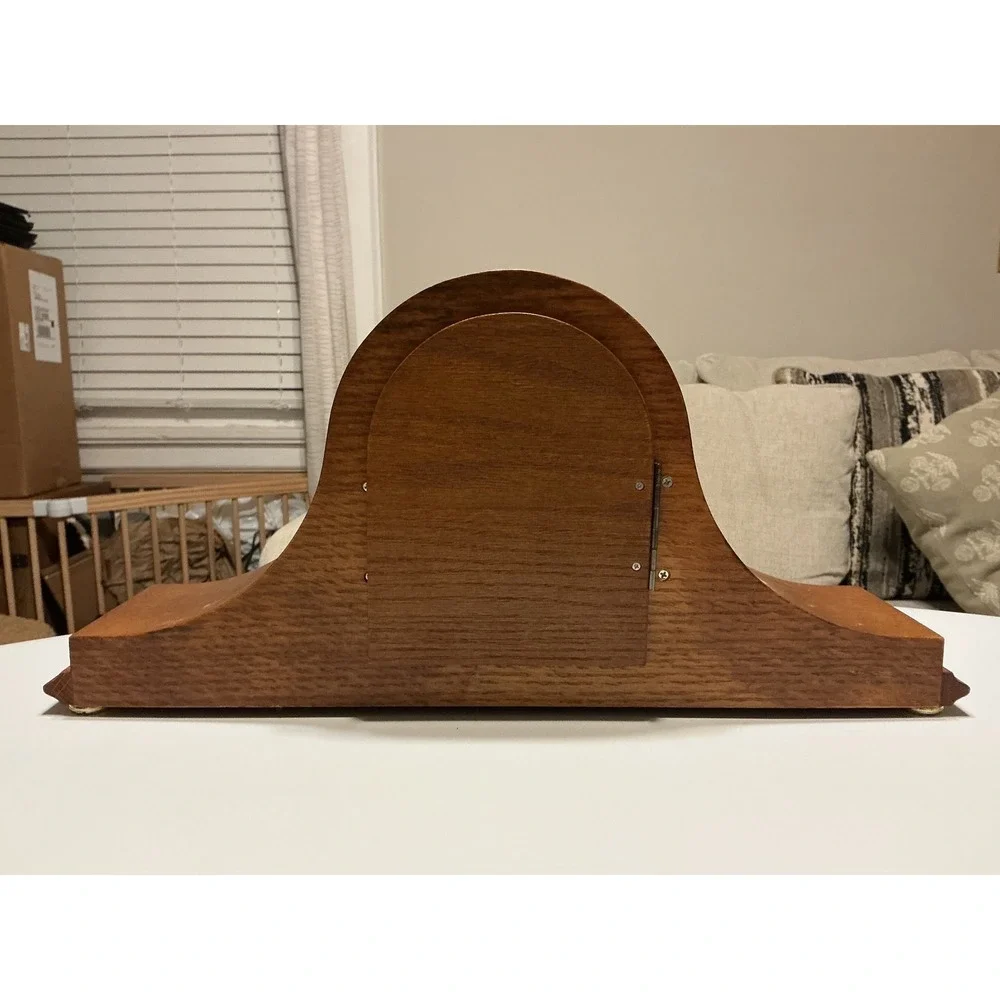 Seth Thomas Westminster Chime Mantel Clock Wood‎ Tambour Quartz Japan Movement
